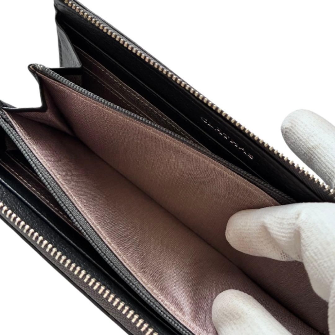 新品タグ付✨クレイサス 長財布 カメリア 黒 レザー 収納抜群 レディース 本革