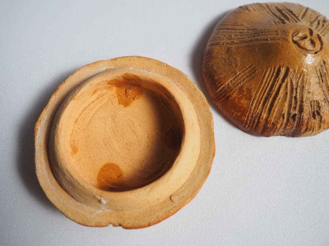 楽山焼（出雲焼）11代長岡住右衛門空権造『香合』（共箱）