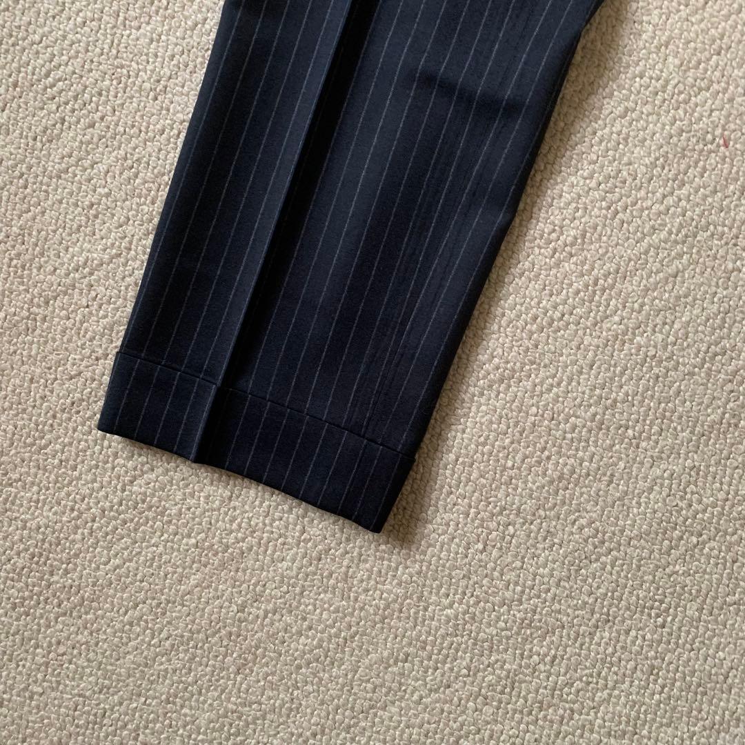 LARDINI シングルスーツ 866AQ ストライプ ウール ネイビー 46