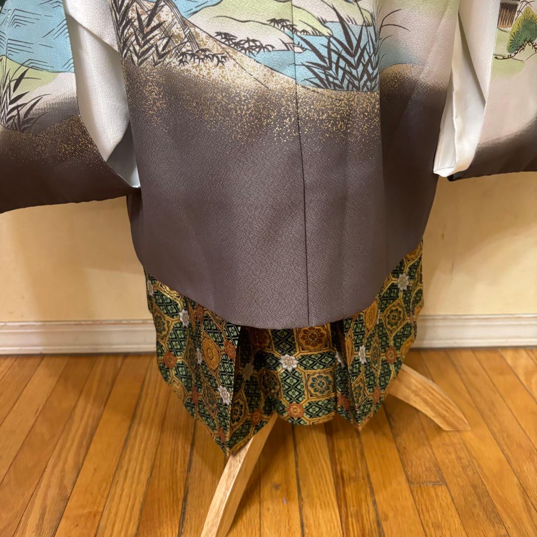 美品七五三五歳‼️白地豪華絢爛着物 男の子 袴 完全️フルセット‼️お家から揃えるなし