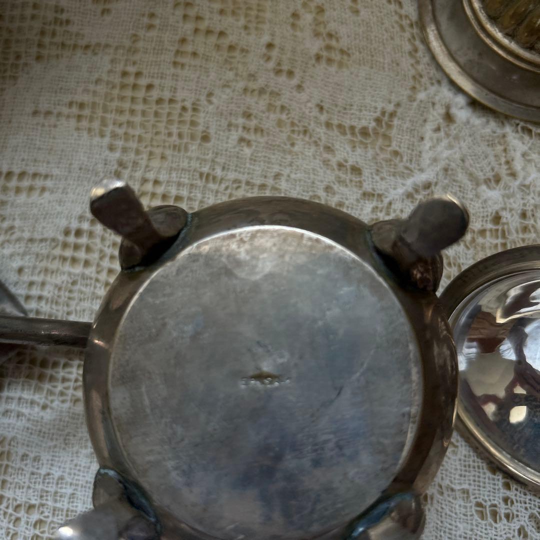 アンティーク・ヴィンテージ・4点・銀製ベルギー・コーヒー紅茶シュガー