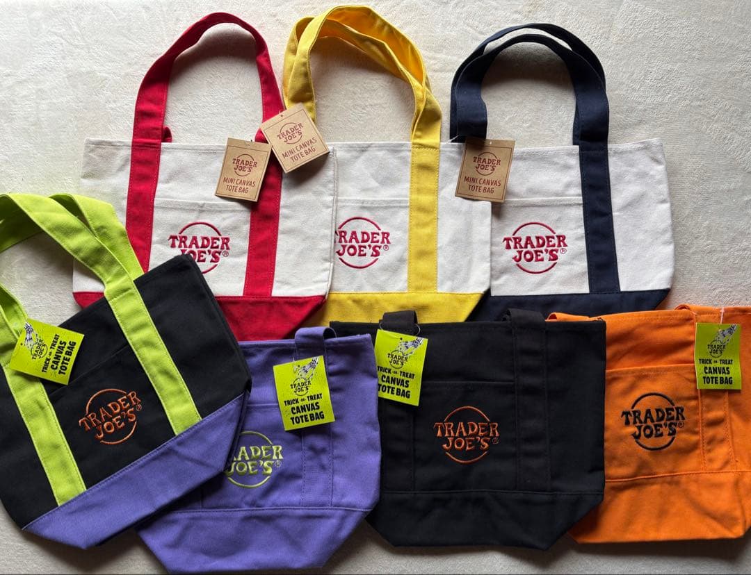 新品Trader Joe's　トレーダージョーズ ミニトート 7色セット