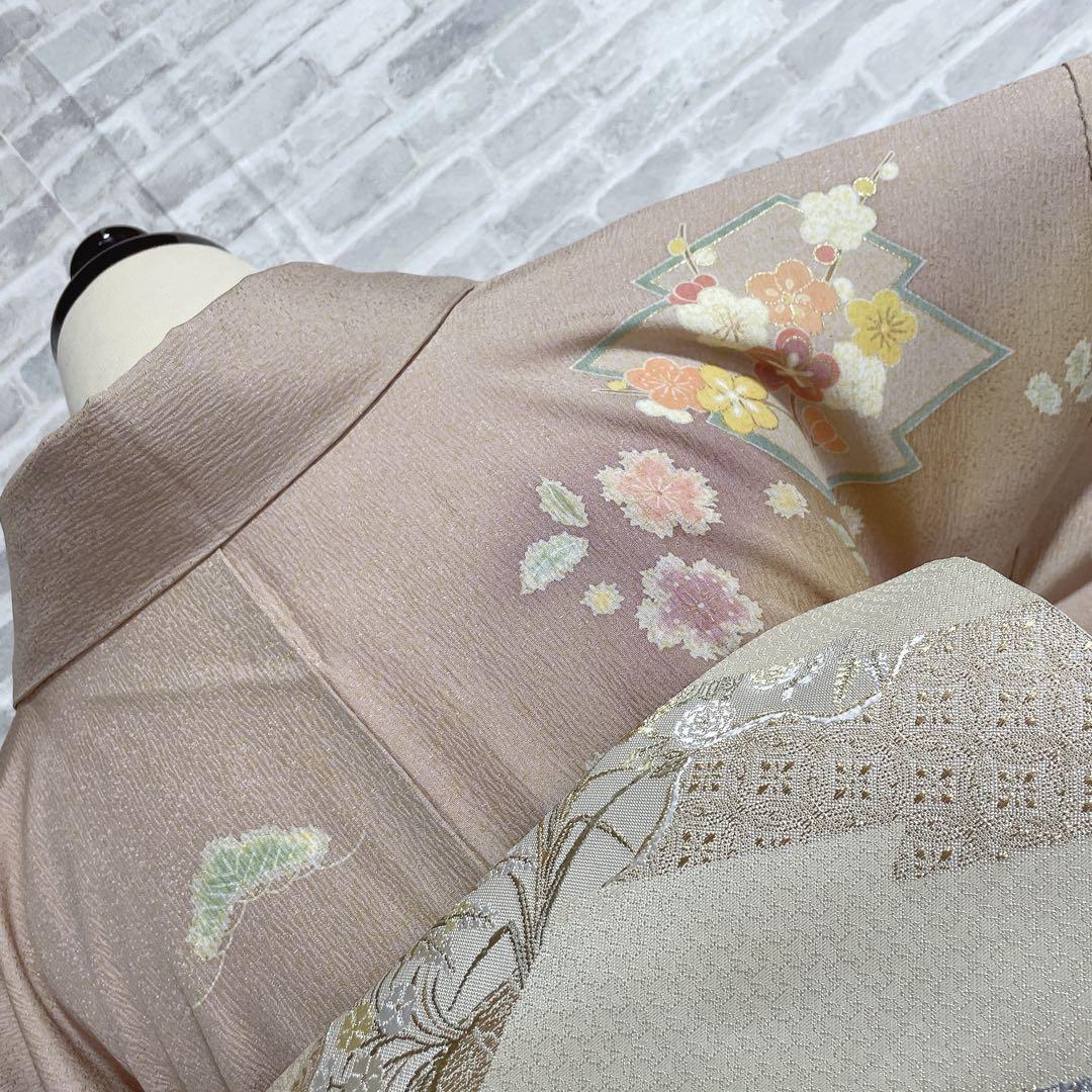 訪問着　フルセット　桜　絞り　パールトーン加工　春らしい　入学式　卒業式　P4