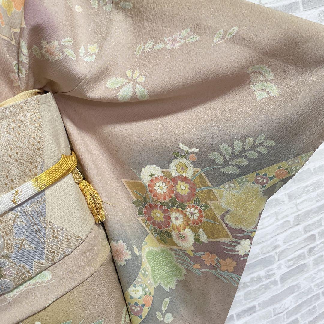 訪問着　フルセット　桜　絞り　パールトーン加工　春らしい　入学式　卒業式　P4