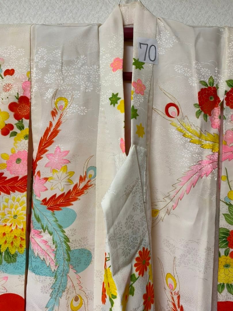 No.70正絹アンティーク子供着物着丈92センチ裄丈47センチ