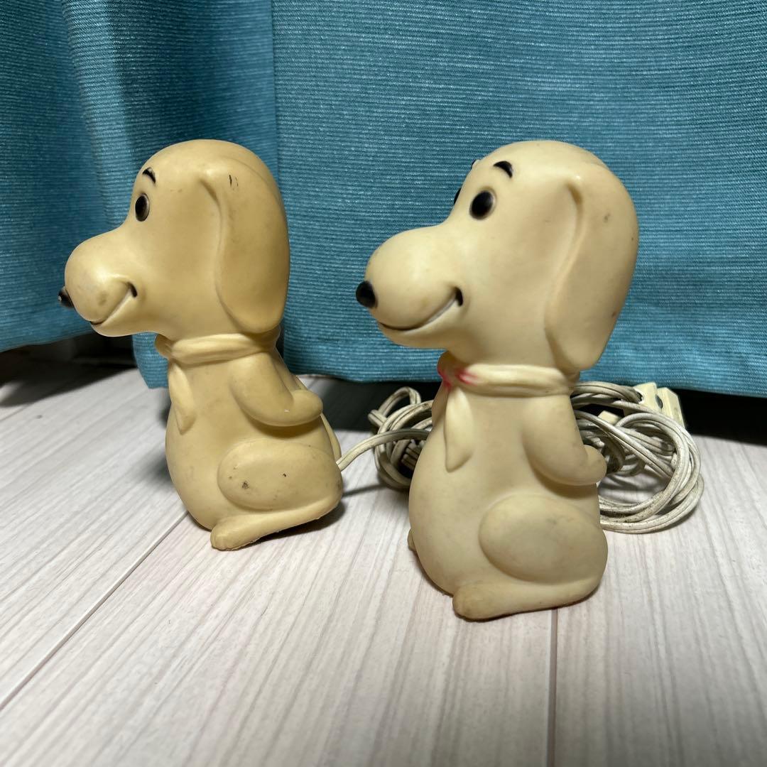 vintageスヌーピーソフビライトスタンド ペアセット