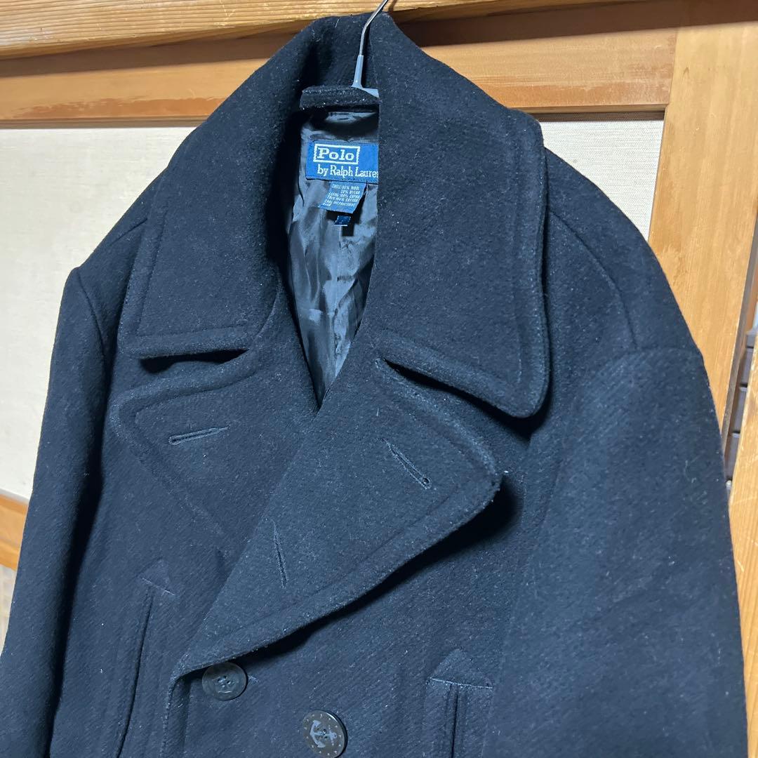 90's Polo by Ralph Lauren 黒 ウール ピーコート　M