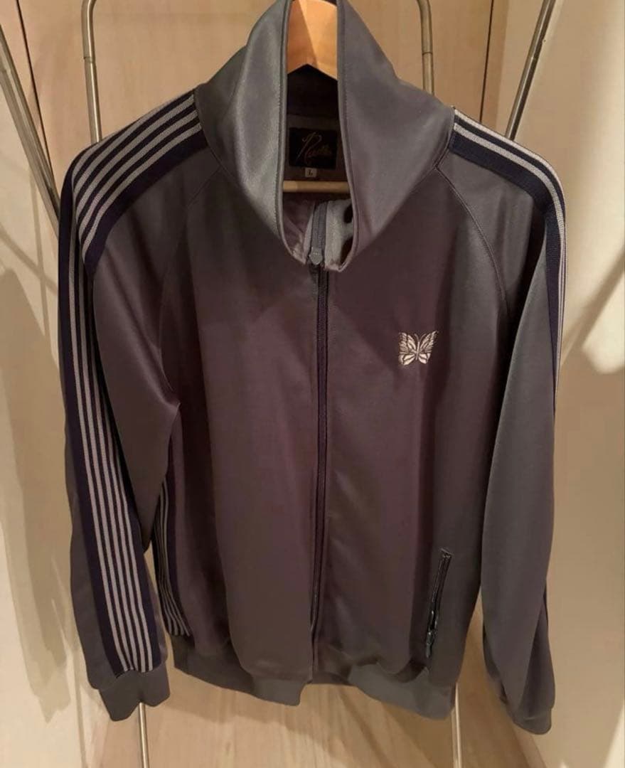 ニードルス×ロフトマン トラックジャケット グレー×ネイビー L