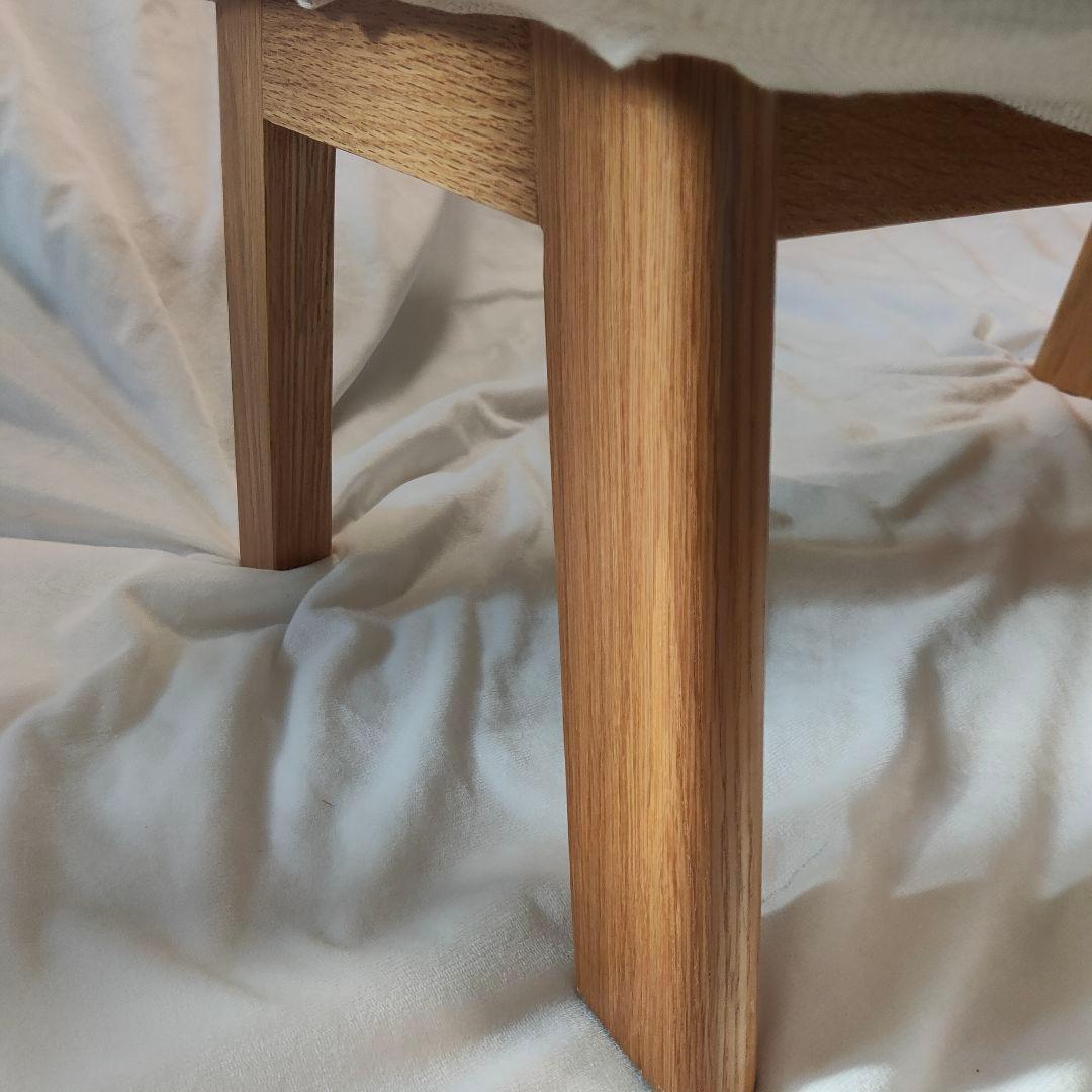 美品✨無印良品 ハイバックリクライニングソファ用オットマン アイボリー 麻混