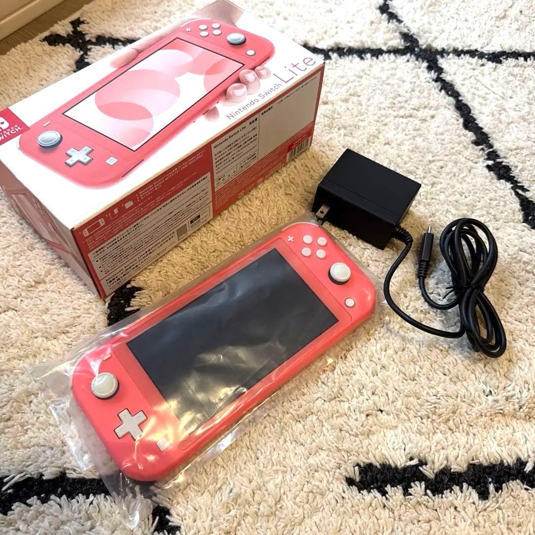 Nintendo Switch Lite コーラル ピンク 本体 箱 充電器