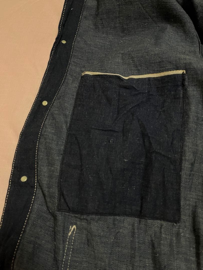 レア　ビンテージ カバーオール ピンロックアルミジップ 濃紺