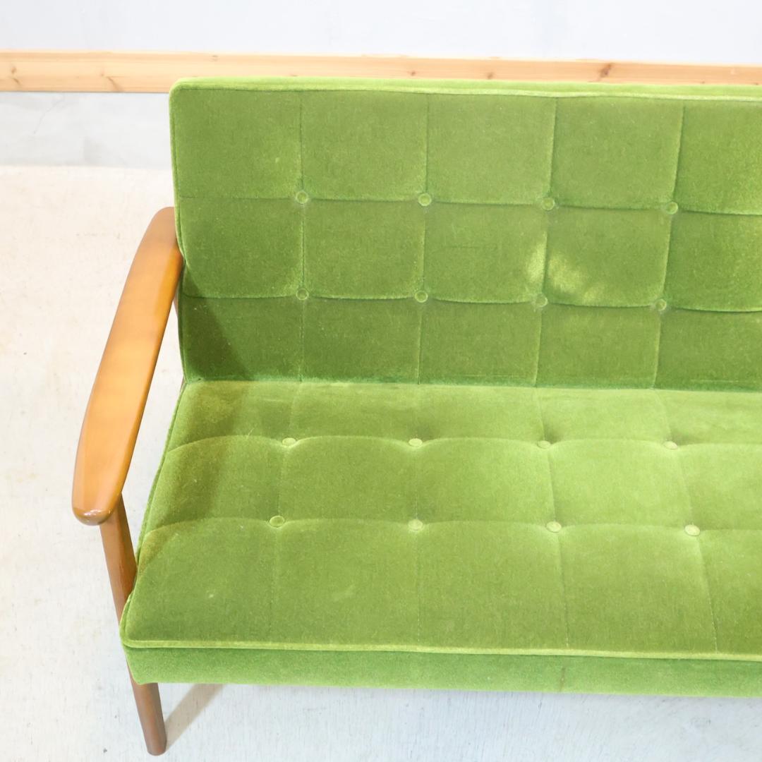 Karimoku カリモク60 モケットグリーン Kチェアー 2人掛けソファー