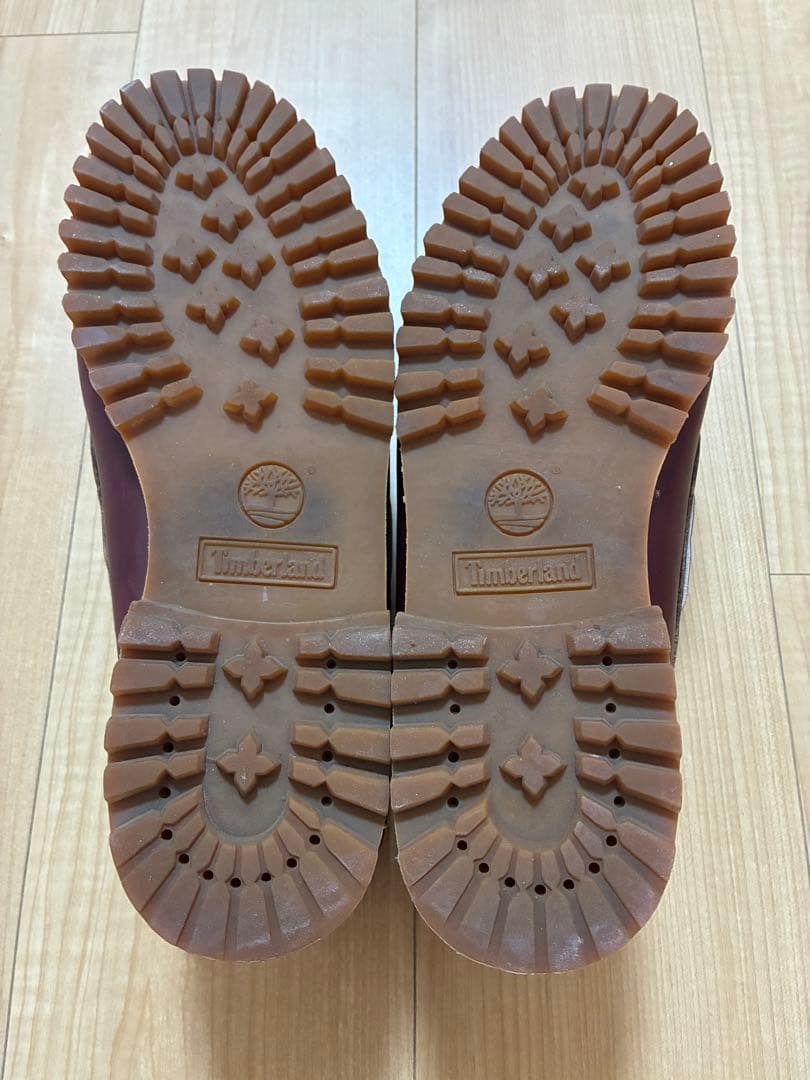 ティンバーランド　3eye 3アイレット　バーガンディ レザー デッキシューズ