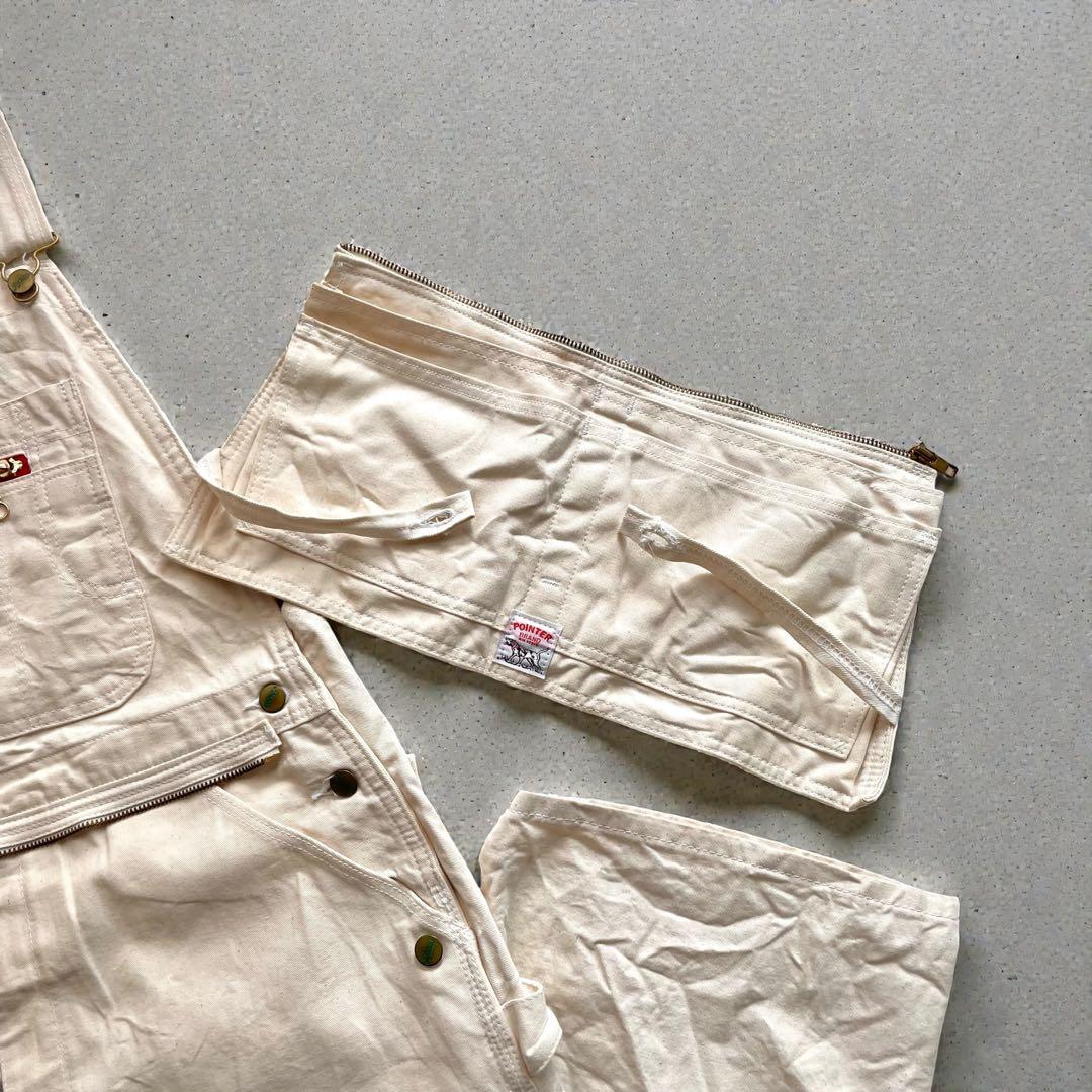 希少✨POINTER ポインターエプロン付きUSA製W36デニムオーバーオール