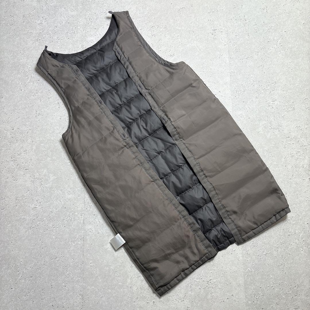 エンフォルド　ダウンライナー付き　ウール　２WAYノーカラーコート　グレー