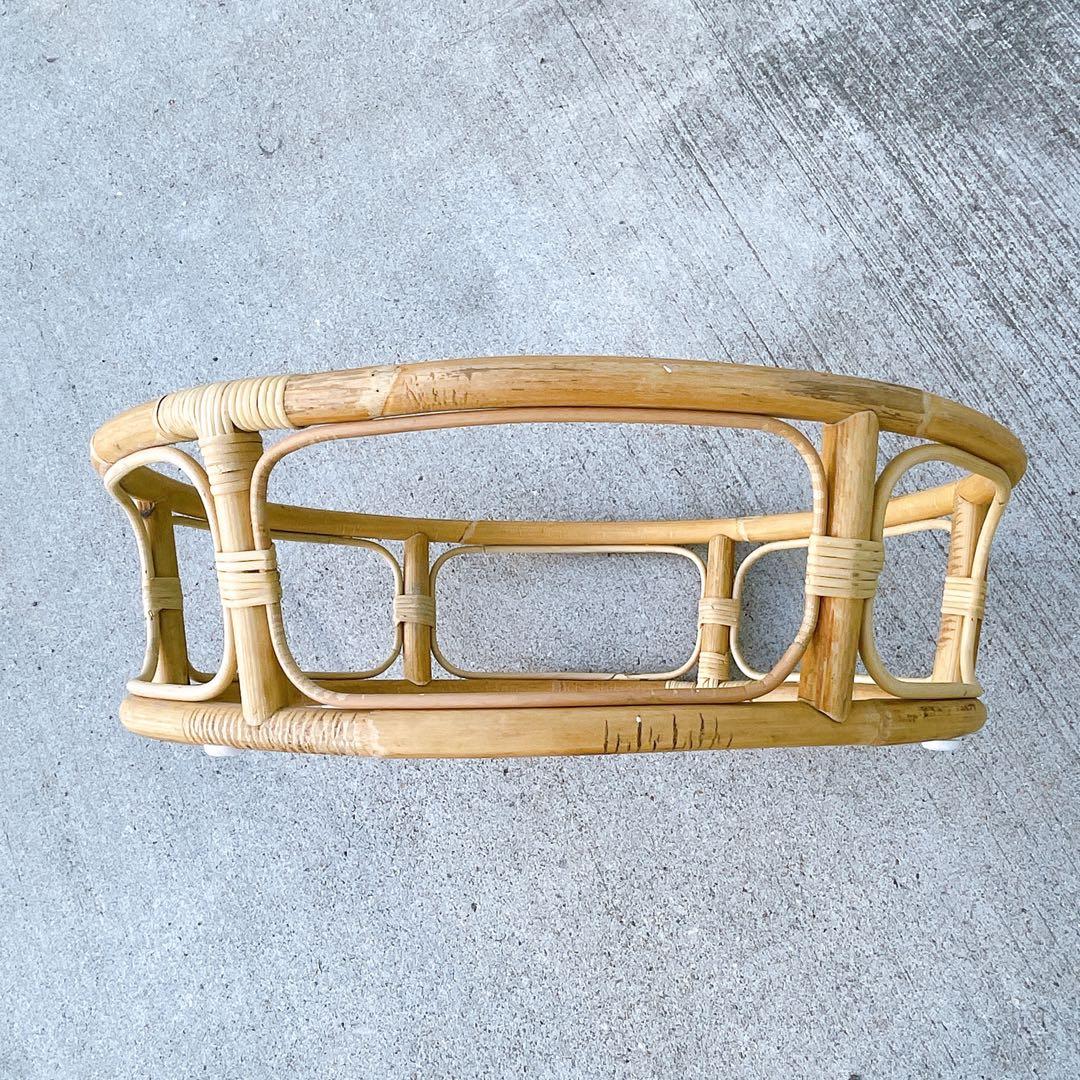 【美品送料込】籐ラタンフレーム パパサンチェア リラックスチェア