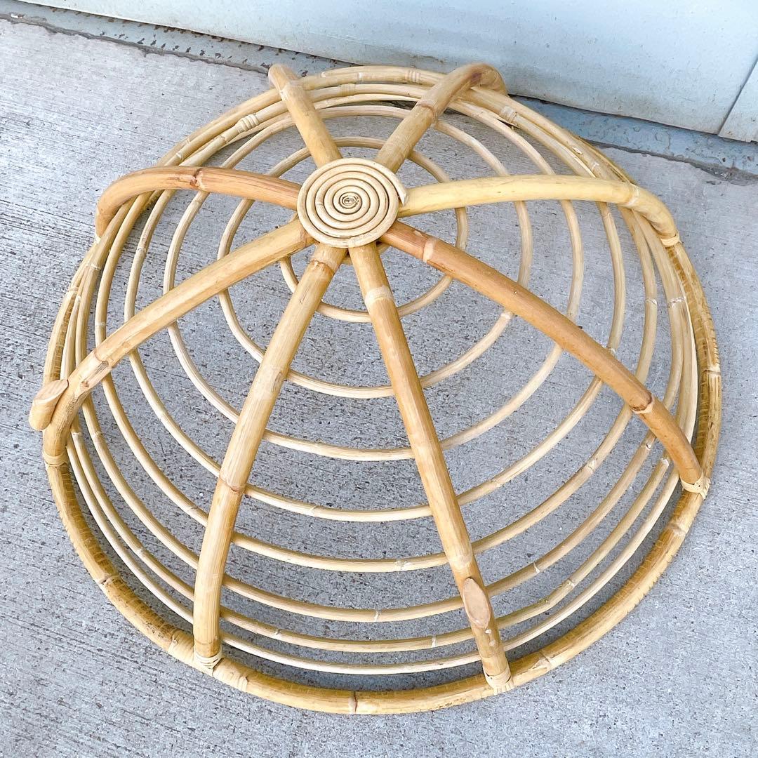 【美品送料込】籐ラタンフレーム パパサンチェア リラックスチェア