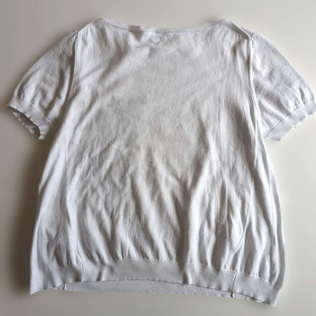 ケイタマルヤマ 緑花と鳥刺繍 アンサンブル カーディガン 半袖カットソー M