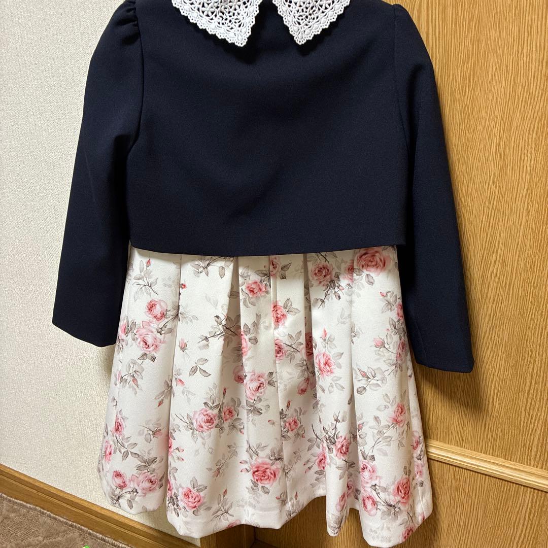 プティマイン120cmワンピースとジャケットとコサージュ