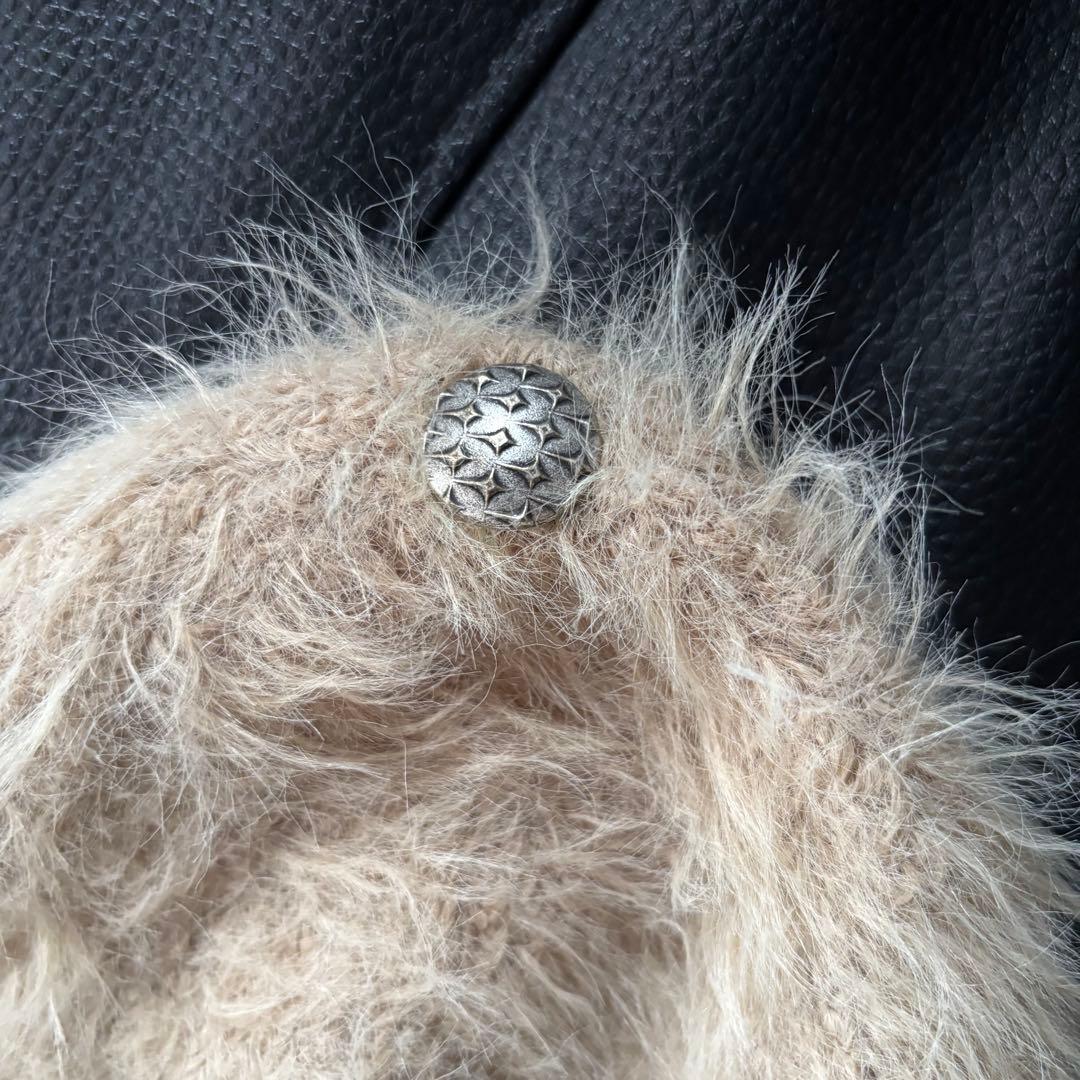 ベージュファーニット帽　ビーニー　thug club