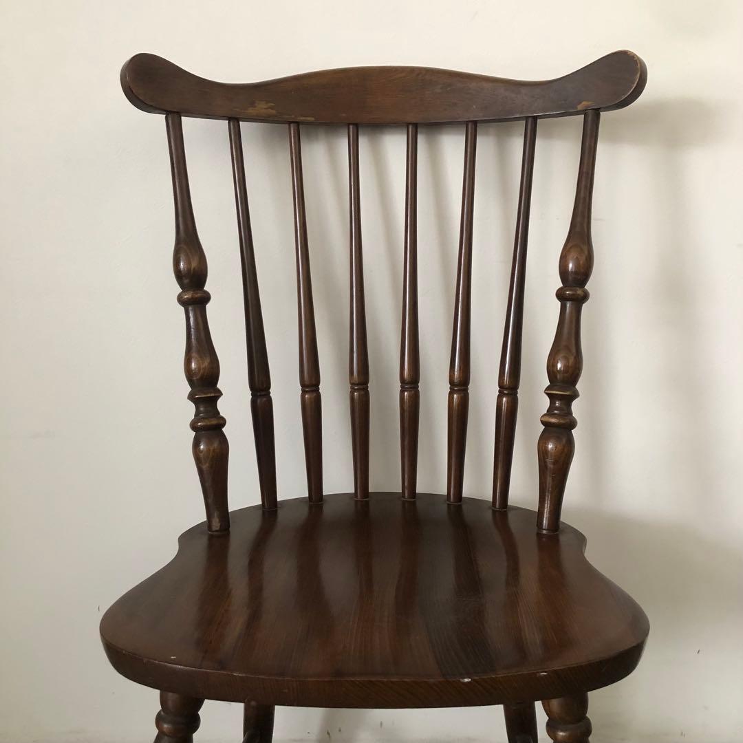 レトロ　アンティーク　古家具　キツツキ　柏木工　飛騨産業　ウィンザーチェア　椅子