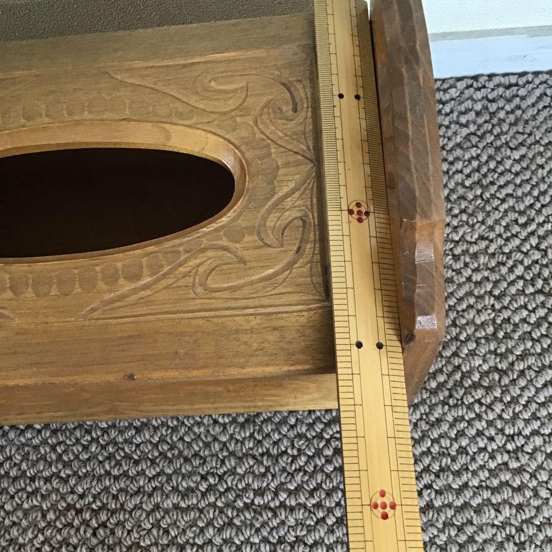 美品☆アイヌ工芸　木彫　アンティーク　アイヌ紋様 ティッシュボックス