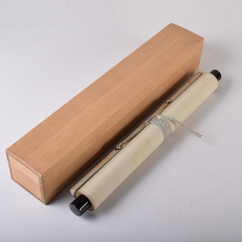 掛軸　堀内家　久田宗也　華月　色紙軸装　箱付　C　7828A