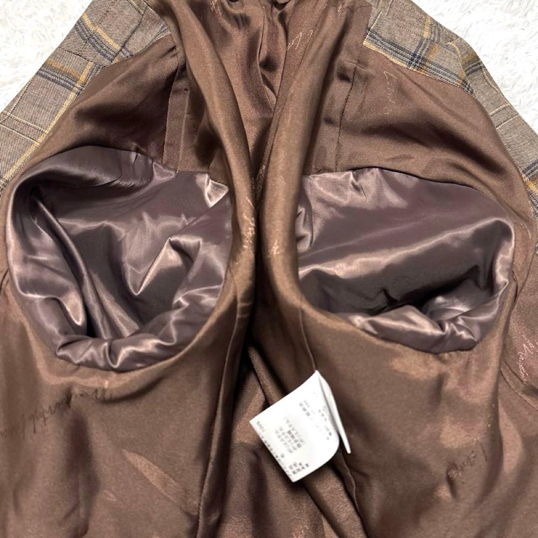 美品✨マッキントッシュロンドン バソランウールツイルジャケット チェック 茶 M