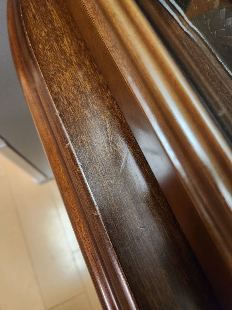 ※12/7まで【レトロ品】食器棚　キャビネット　アンティーク　ガラス扉付