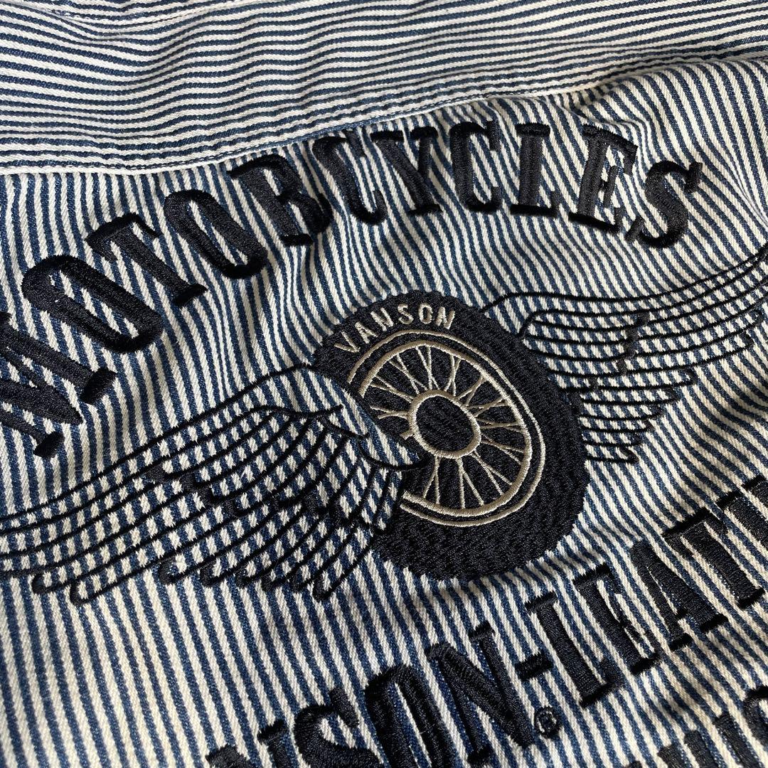 希少　VANSON バンソン　ストライプデニム つなぎ