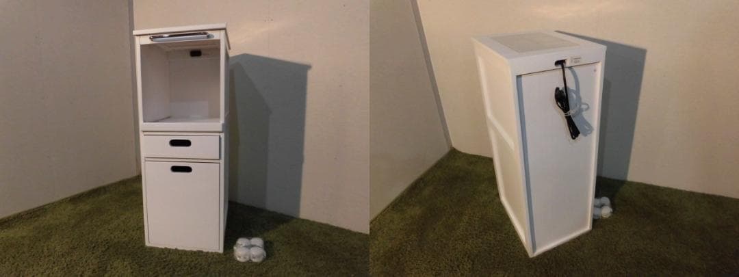 アウトレット【送料無料】省スペース炊飯器ラック 【キャスター1口コンセント付 】