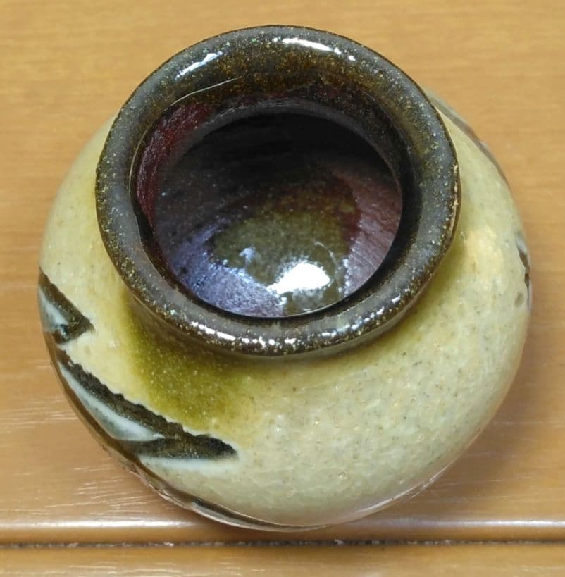 人間国宝 金城次郎 楊立(楊枝立）栞 共箱(本人書付）未使用美品 壷屋焼 壺屋焼