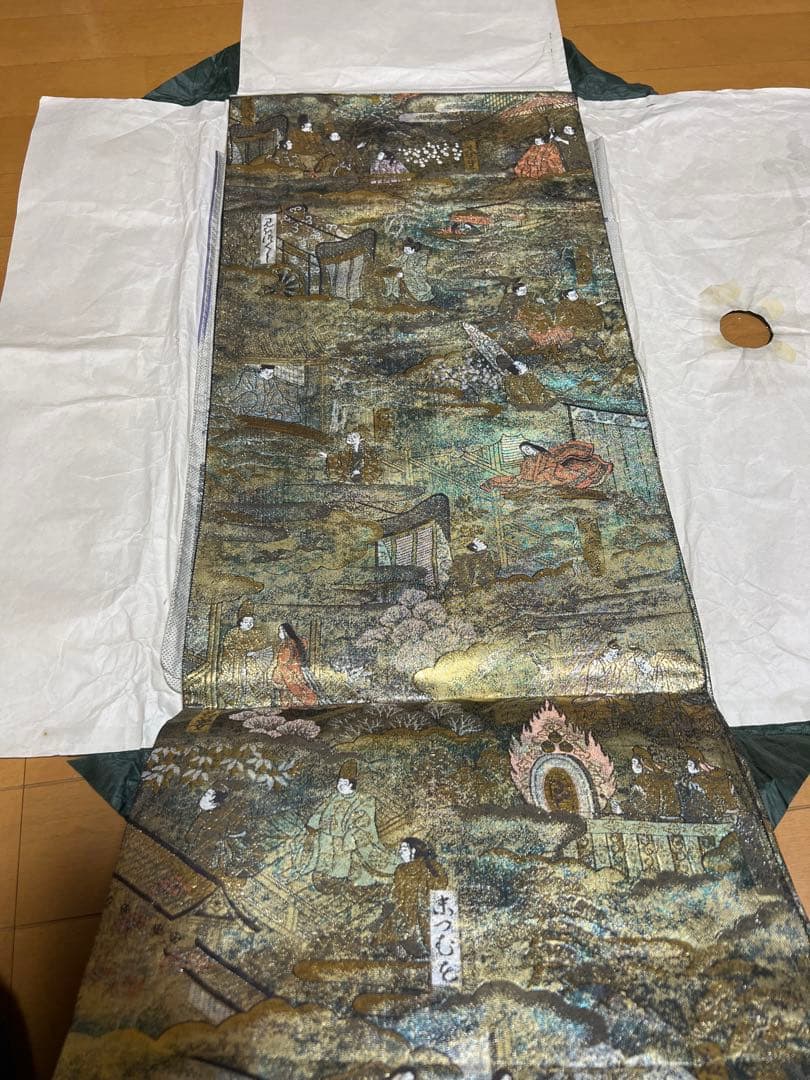 美品！24金プラチナ 源氏物語 帯