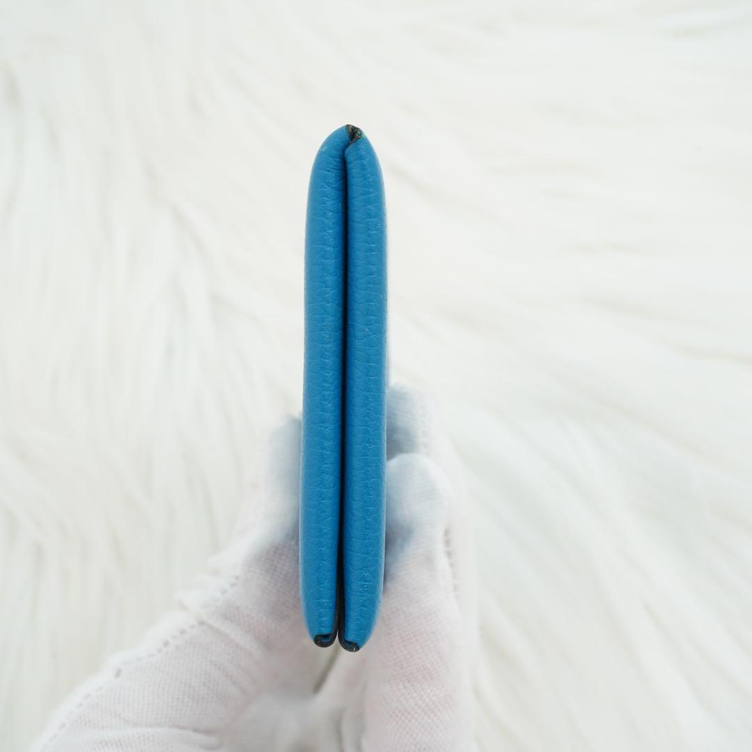 未使用品　HERMES エルメス　小銭入れ　ケース　ガルヴィ　ブルージーン