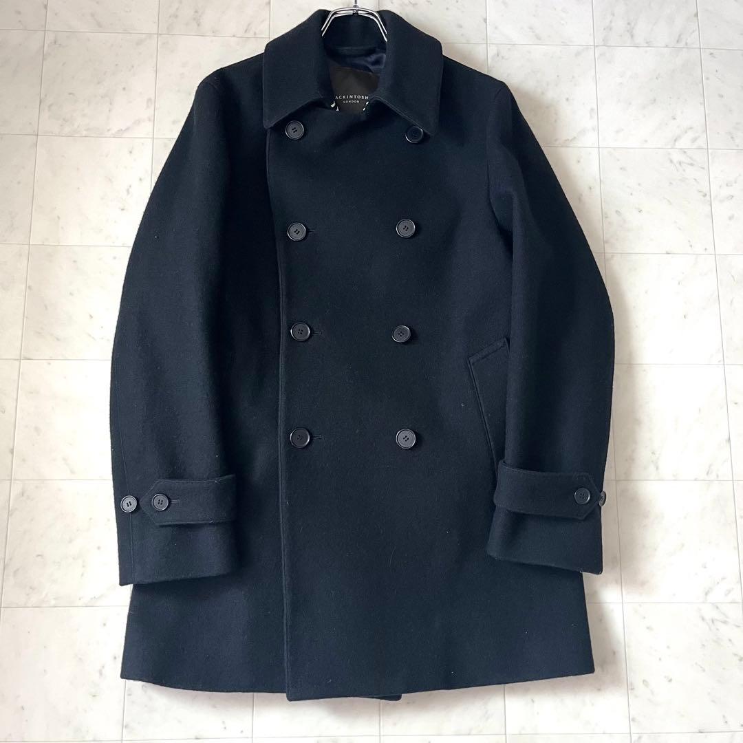 美品✨マッキントッシュロンドン ウール ピーコート ベルト ネイビー 38