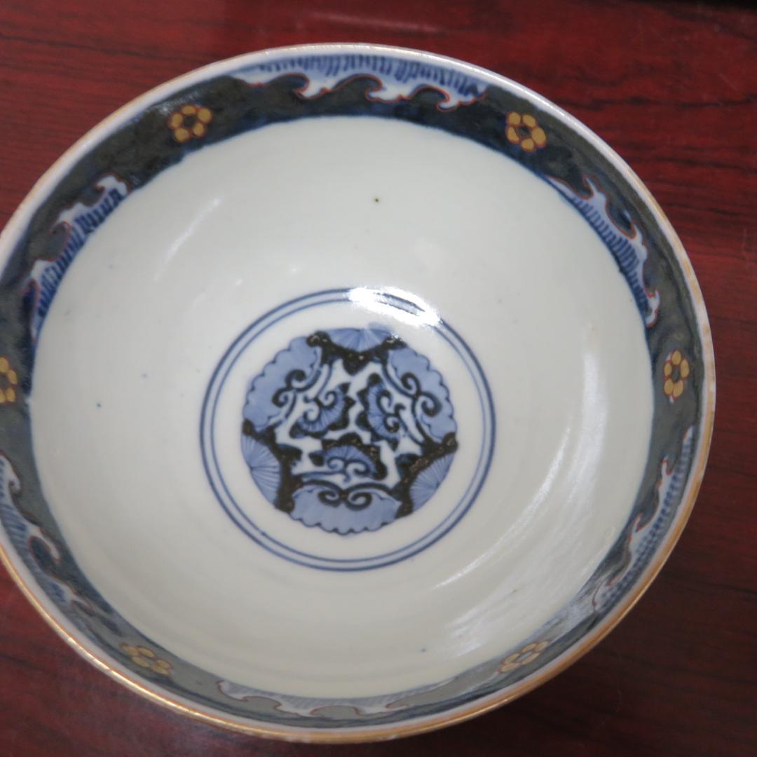 蓋付茶碗 2客 ペア 美品 人物 赤絵 金彩 窯傷 その2