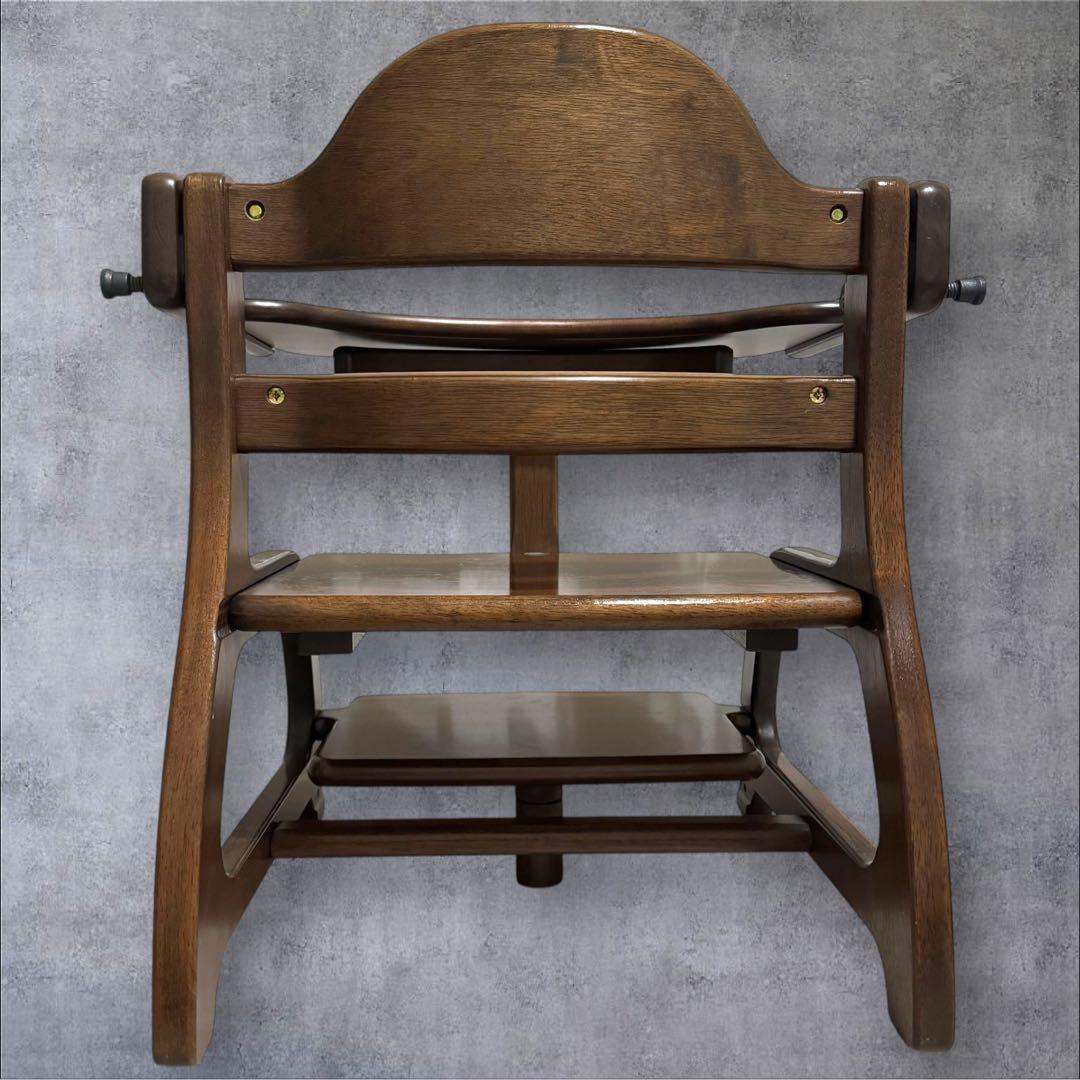 美品✨すくすくローチェアⅡ ダークブラウン ベビー用ローチェア 木製