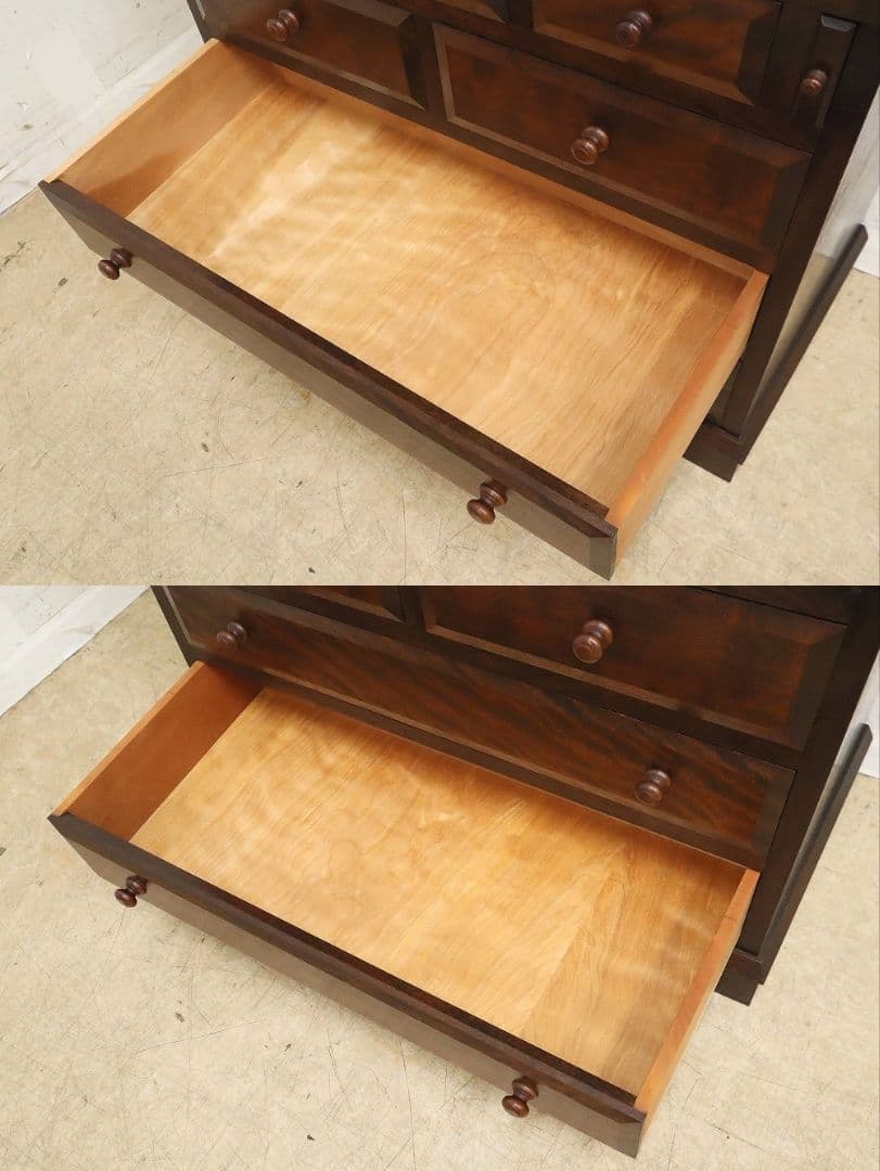 【松本民芸家具】 T型ライティングビューローデスク机ミズメザクラ無垢