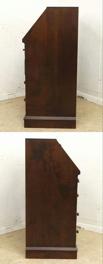 【松本民芸家具】 T型ライティングビューローデスク机ミズメザクラ無垢