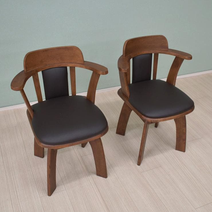 TR DC SC　4脚　アームチェア　回転式　ブラウン＊ブラック