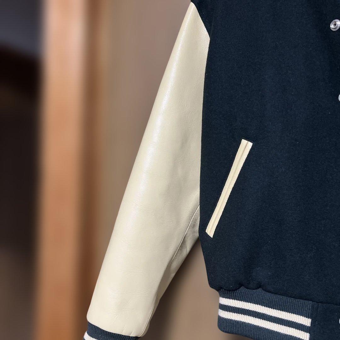 VAN JAC スタジアムジャンパー　袖皮　ブラック　 Lサイズ