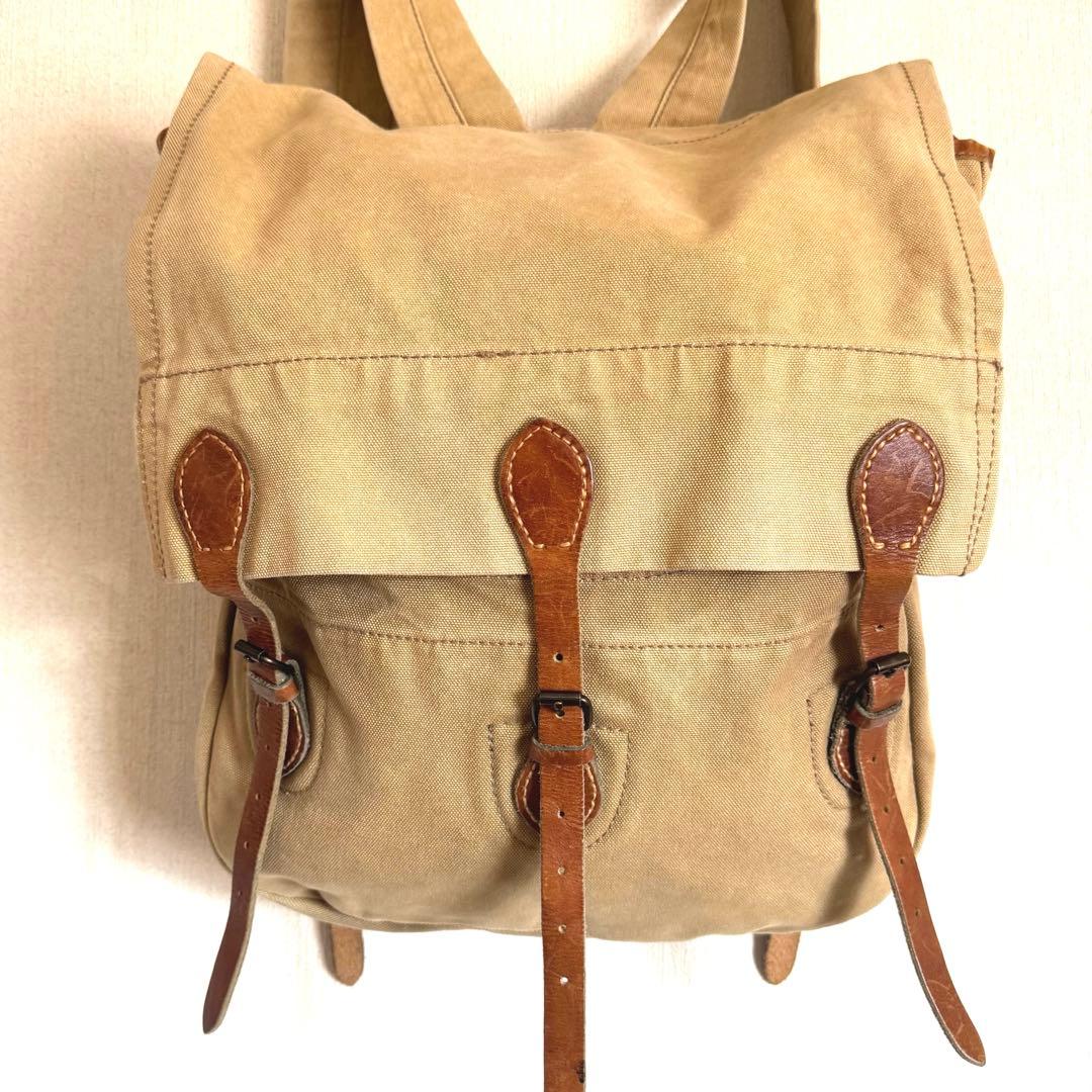 希少　ダブルアールエル　キャンバス地バックパック　ミリタリー山岳部隊サンプリング