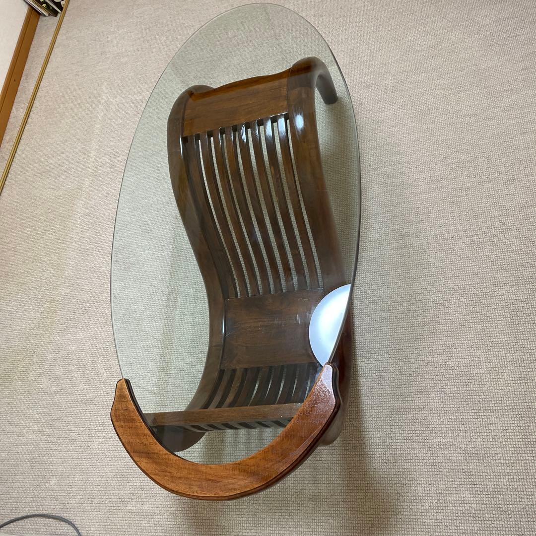 センターテーブル　木製　ガラス