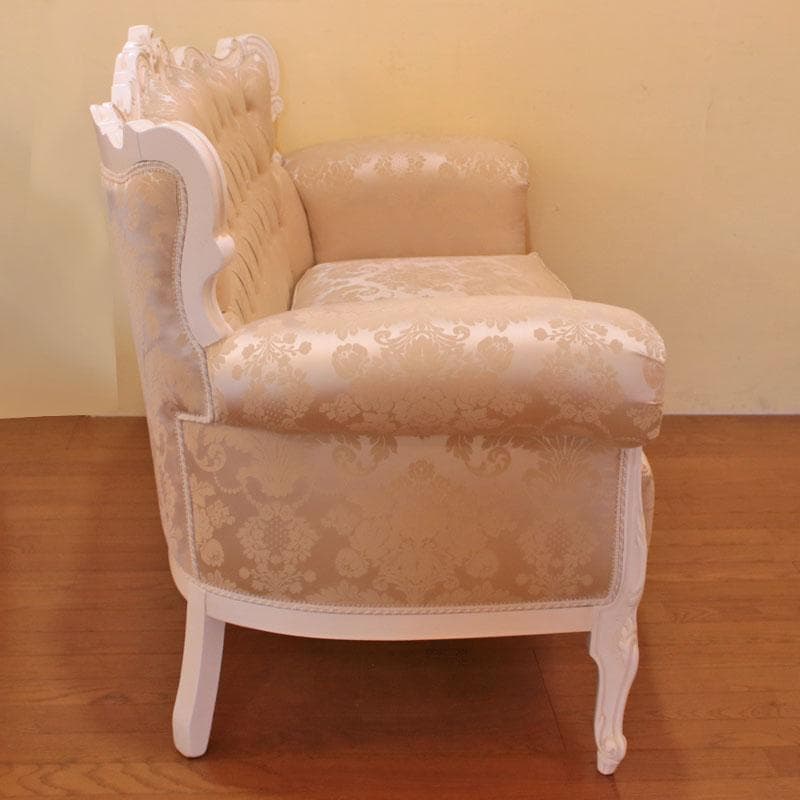 イタリア製 2人掛けソファ シャンパンゴールド ファブリック 602-853