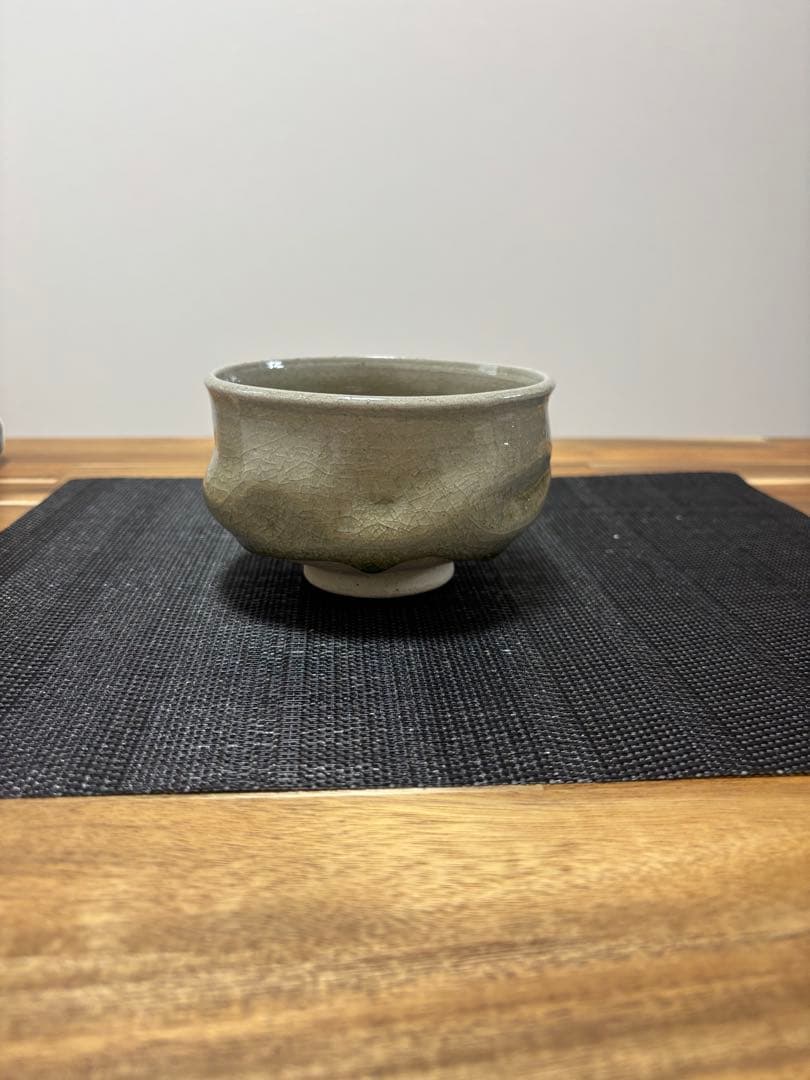 因勅題　空　八王子窯　伊藤優　抹茶茶碗　茶道　茶盌　美品　御深井釉　塩笥くずし
