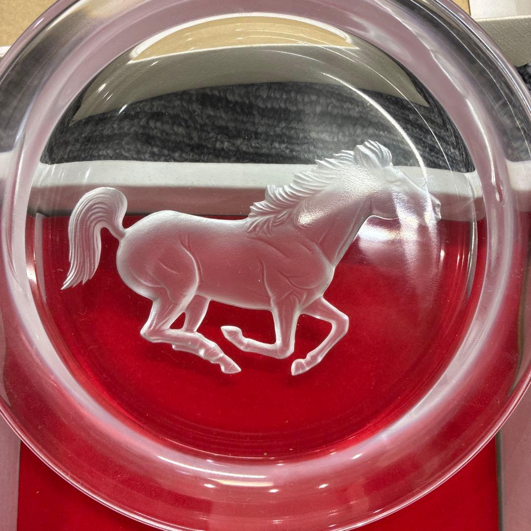 日本製ホヤクリスタルワインコースター「馬」アート日本製最高品質のクリスタルガラス