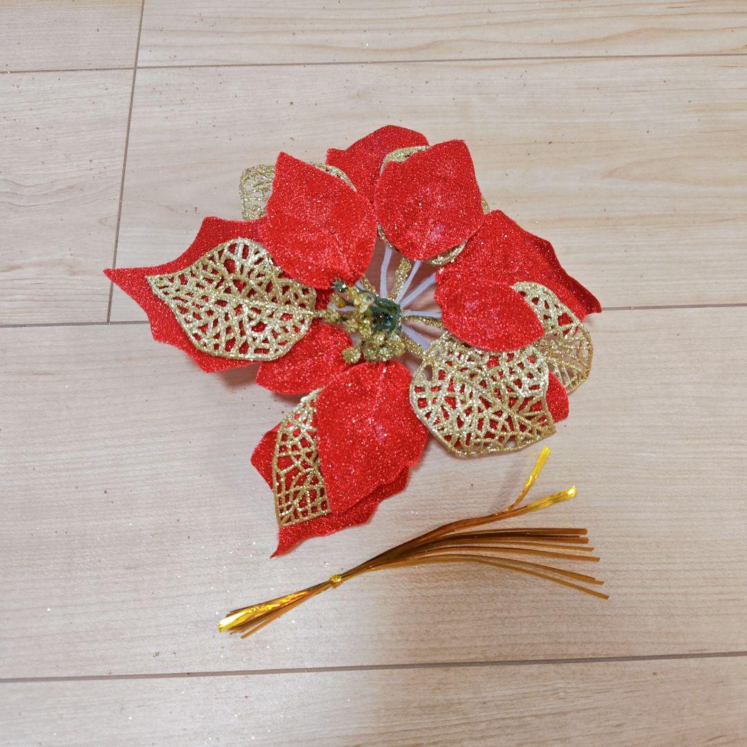 クリスマスツリー飾り 人工花 造花 クリスマス花 フラワー オーナメント 玄関