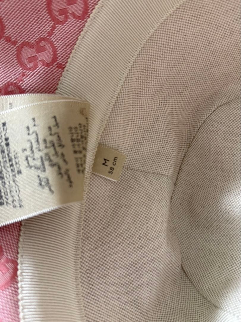 GUCCI ピンク GGパターン バケットハット Mサイズ