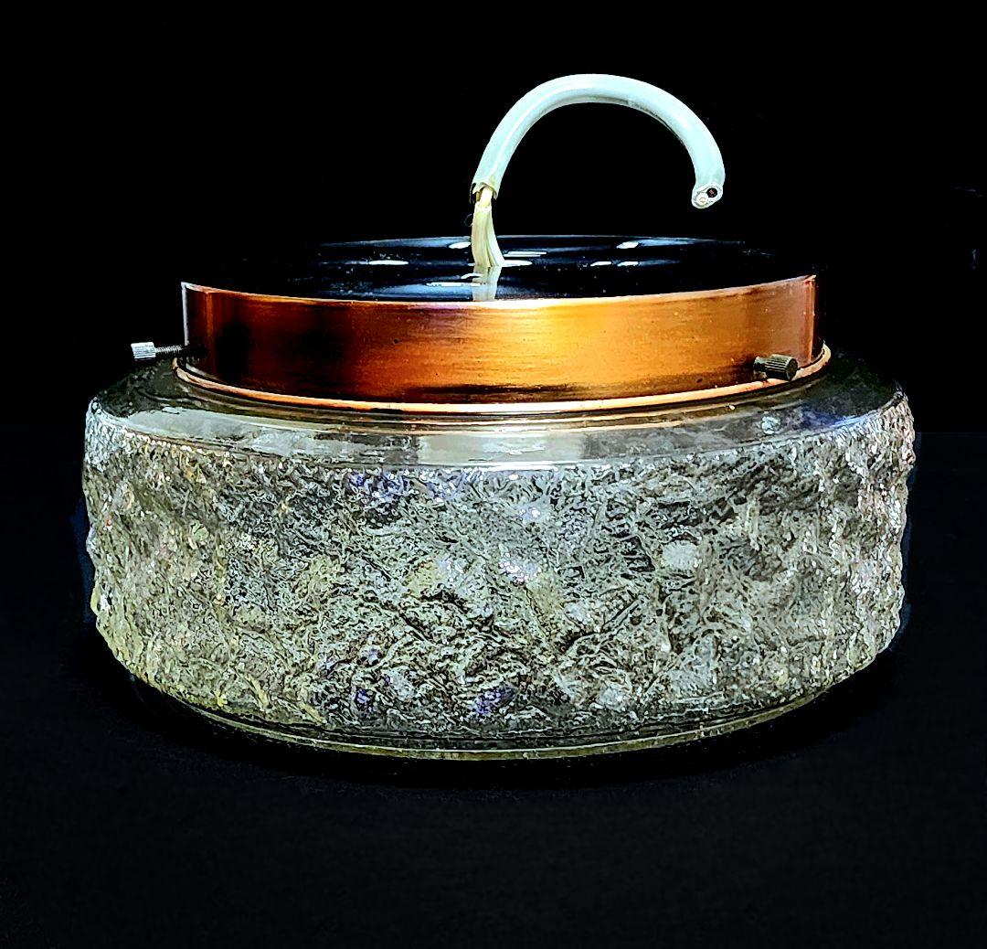 【昭和レトロ】ガラス製照明_波打ち