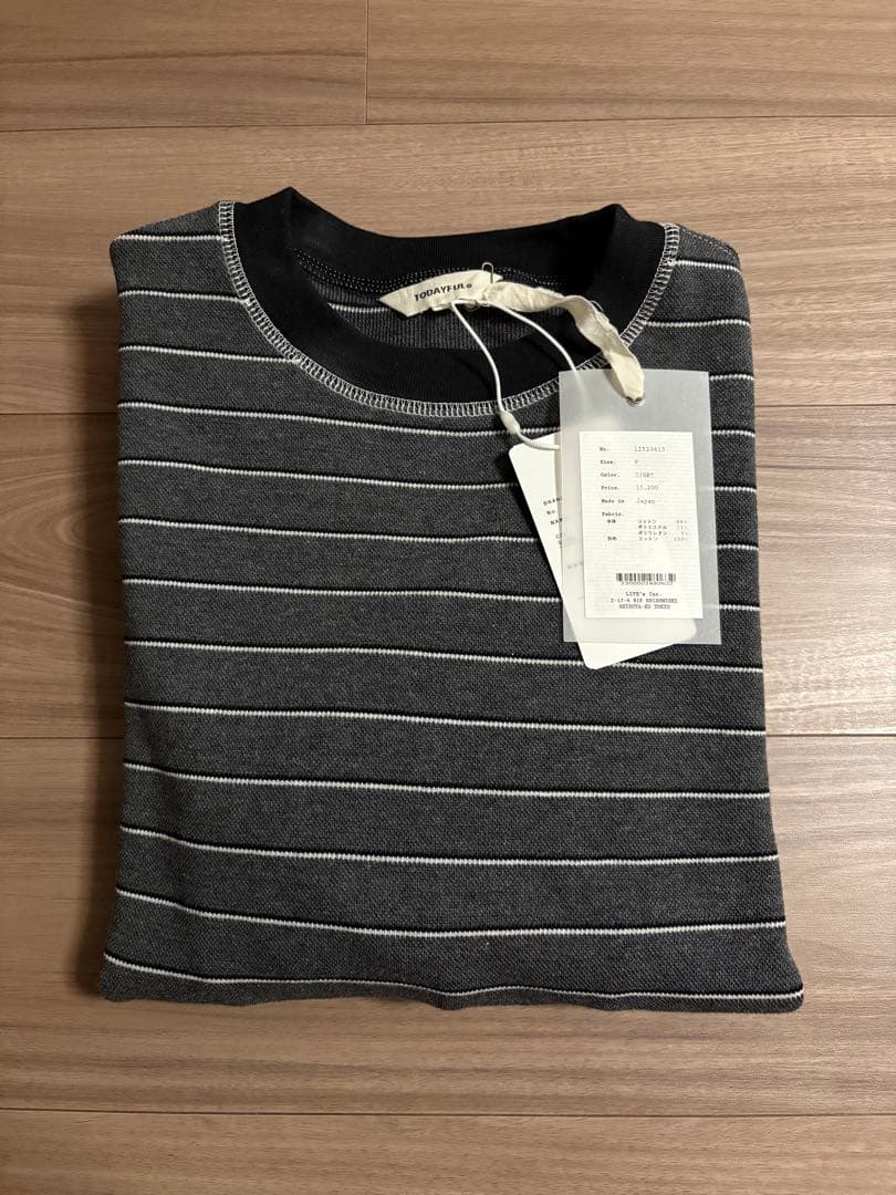 【新品】todayful Border Long T-shirts グレー